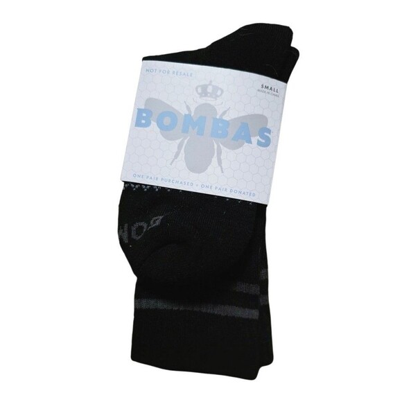 Bombas Unisex Black Crew Socks Size Small Travel Work Casual Cozy Every Day NEW - Picture 1 of 3